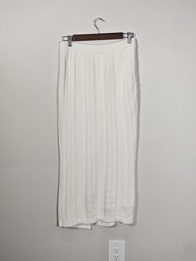 En Saison White Heavy Knit Maxi Skirt Sz L